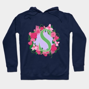 Monogram S, Personalized Floral Initial Hoodie